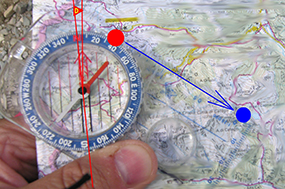 topographical map and compass